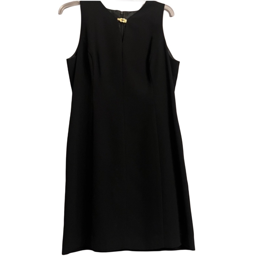 Dawn Joy Sleeveless Black Dress with Gold Embellishment Women's Size 11/12